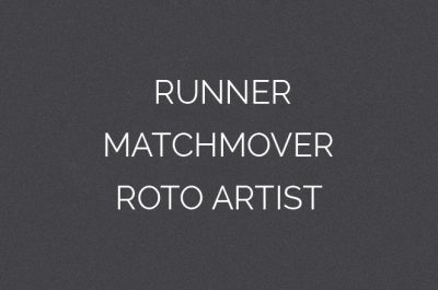 Week 1 – Runner, Matchmover and Roto Artist